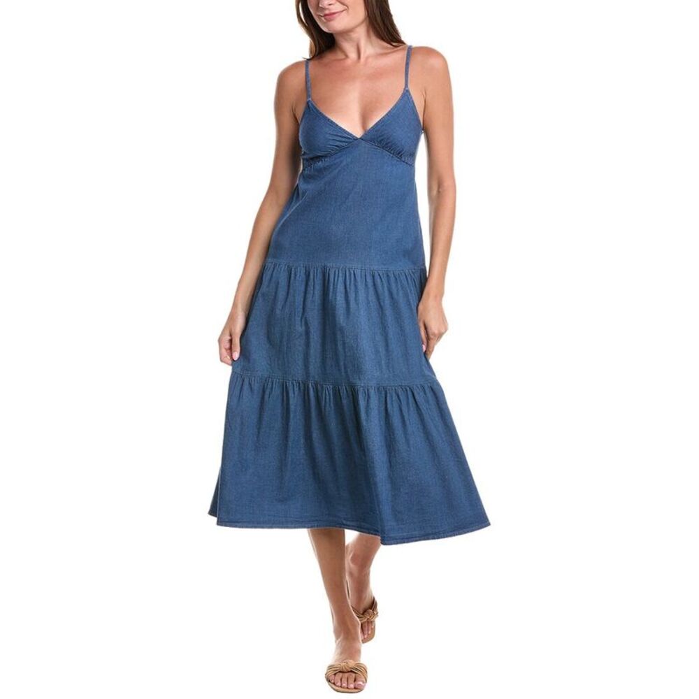 Marion Womens  Solid Midi Dress, Blue